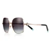 Tiffany & Co. Tiffany T Sunglasses in Pale Gold-colored Metal with Gradient Gray Lenses | ^ Tiffany T|Sunglasses