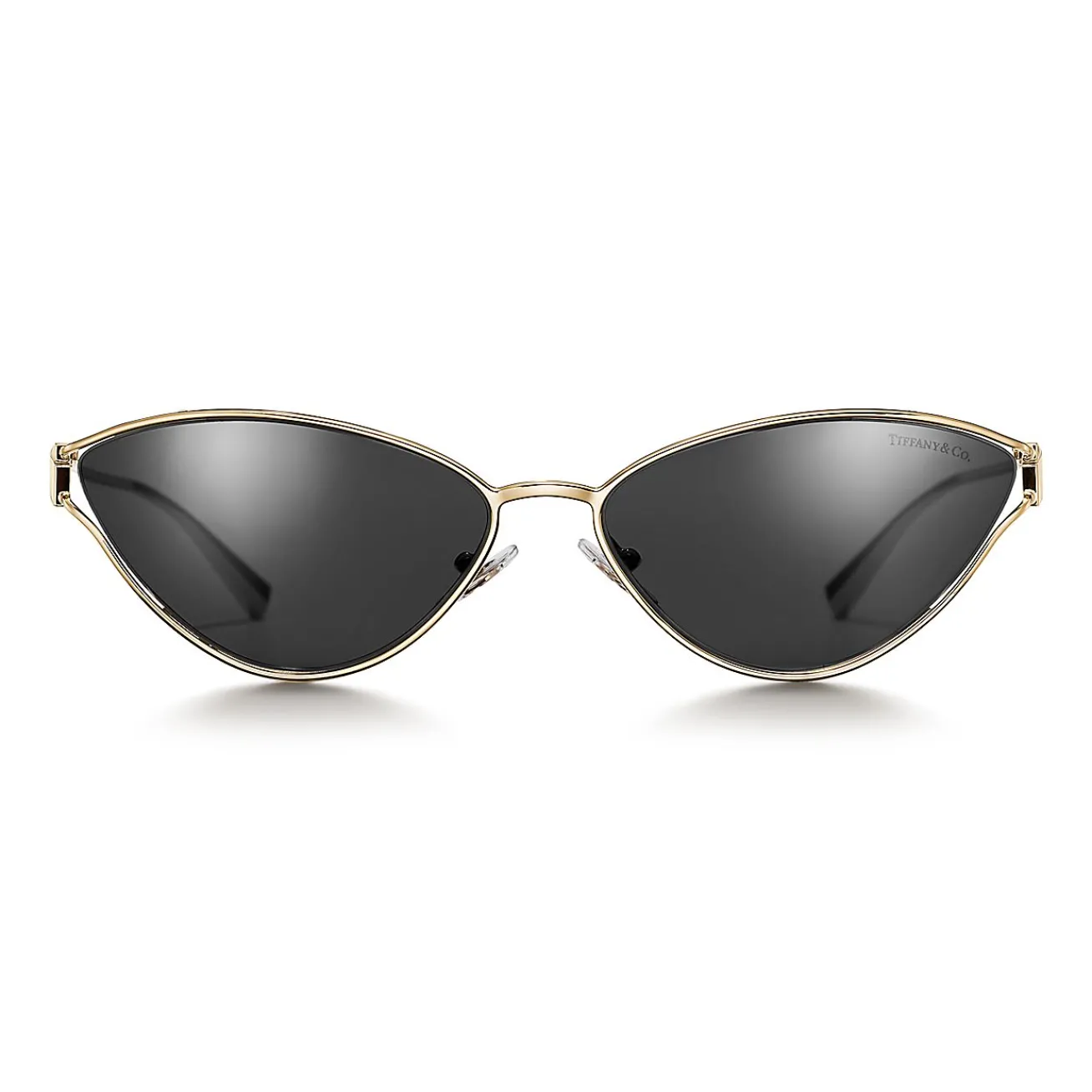 Tiffany & Co. Tiffany T Sunglasses in Pale Gold-colored Metal with Dark Gray Lenses | ^Women Tiffany T|Sunglasses