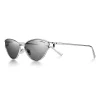 Tiffany & Co. Tiffany T Sunglasses in Silver-colored Metal with Light Gray Mirrored Lenses | ^Women Tiffany T|Sunglasses