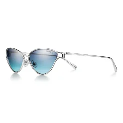 Tiffany & Co. Tiffany T Sunglasses in Silver-colored Metal with Tiffany Blue® Gradient Lenses | ^Women Tiffany T|Gifts $1,500 & Under