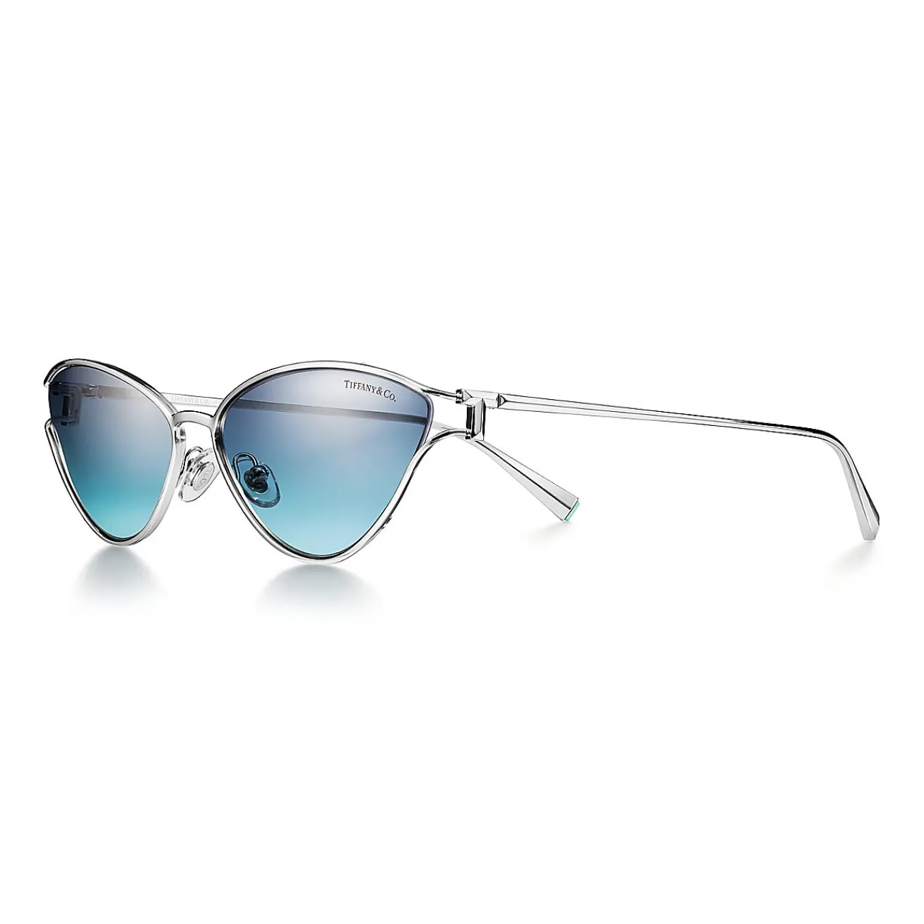 Tiffany & Co. Tiffany T Sunglasses in Silver-colored Metal with Tiffany Blue® Gradient Lenses | ^Women Tiffany T|Gifts $1,500 & Under