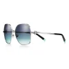 Tiffany & Co. Tiffany T Sunglasses in Silver-colored Metal with Gradient Tiffany Blue® Lenses | ^ Tiffany T|Sunglasses