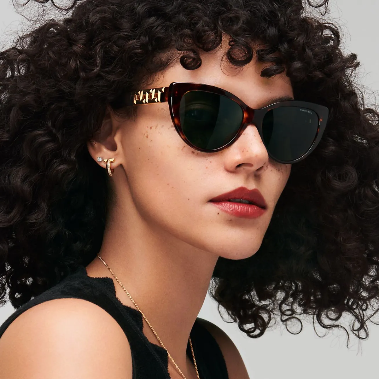 Tiffany & Co. Tiffany T Sunglasses in Tortoise Acetate with Dark Green Lenses | ^Women Tiffany T|Sunglasses