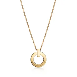 Tiffany & Co. Tiffany T T1 Circle Pendant in Yellow Gold with Pavé Diamonds | ^ Necklaces & Pendants|Gold Jewelry