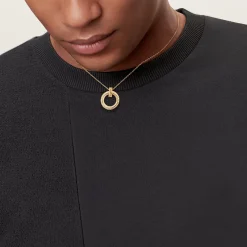 Tiffany & Co. Tiffany T T1 Circle Pendant in Yellow Gold with Pavé Diamonds | ^ Necklaces & Pendants|Gold Jewelry