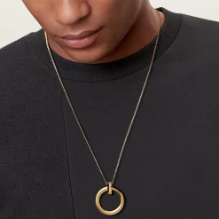 Tiffany & Co. Tiffany T T1 Circle Pendant in Yellow Gold, Large | ^ Necklaces & Pendants|Men's Jewelry