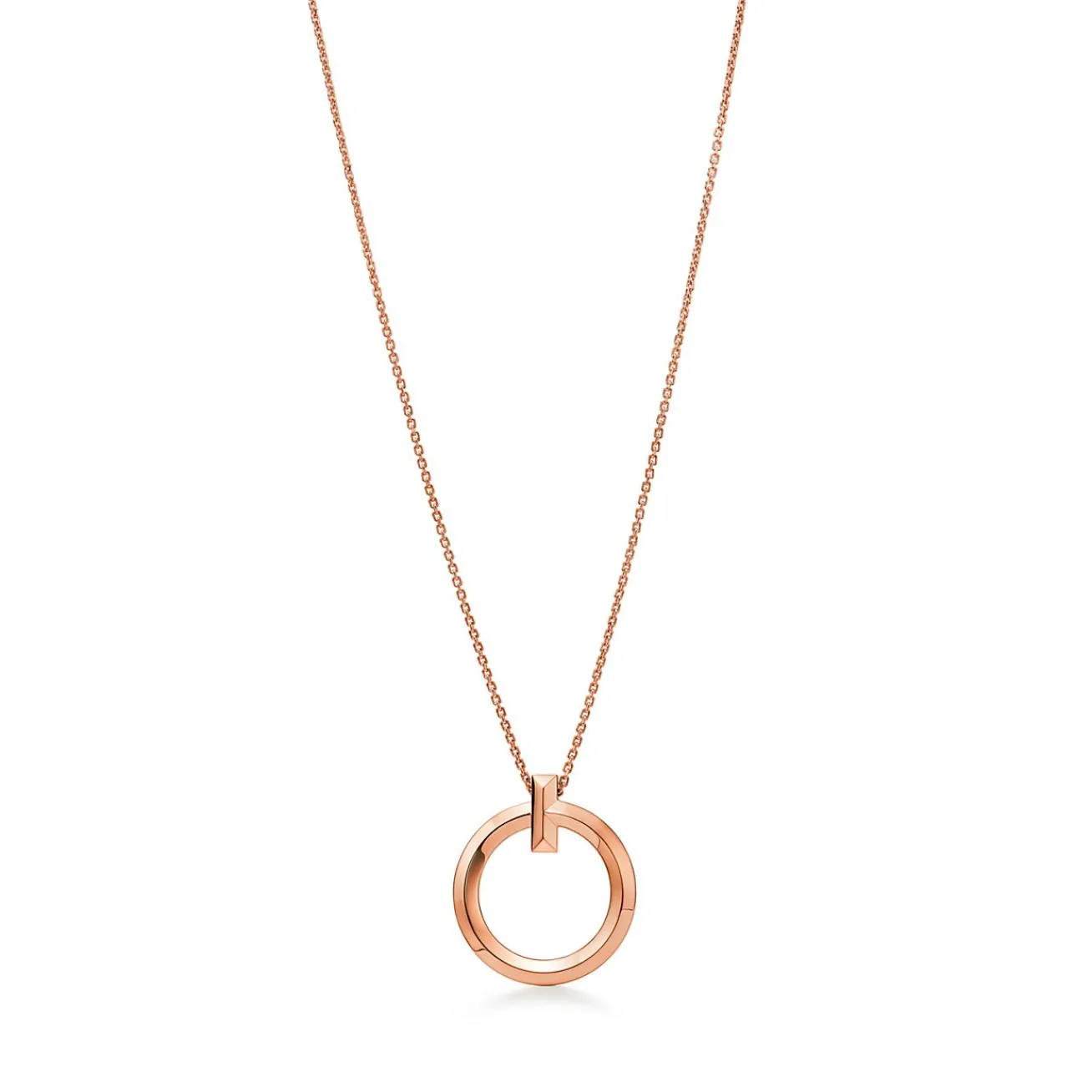 Tiffany & Co. Tiffany T T1 Circle Pendant in Rose Gold, Large | ^ Necklaces & Pendants|Men's Jewelry