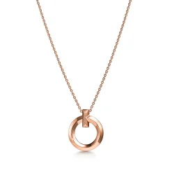 Tiffany & Co. Tiffany T T1 Circle Pendant in Rose Gold, Small | ^ Necklaces & Pendants|Rose Gold Jewelry