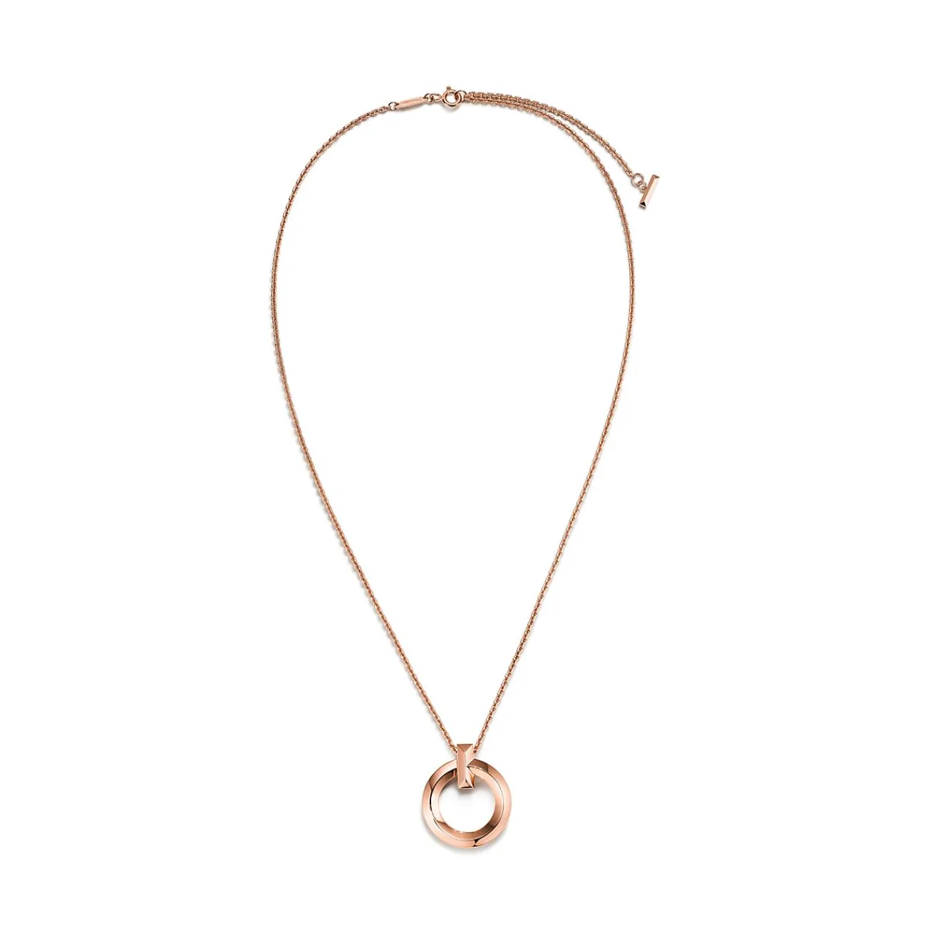 Tiffany & Co. Tiffany T T1 Circle Pendant in Rose Gold, Small | ^ Necklaces & Pendants|Rose Gold Jewelry