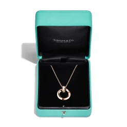 Tiffany & Co. Tiffany T T1 Circle Pendant in Rose Gold, Small | ^ Necklaces & Pendants|Rose Gold Jewelry