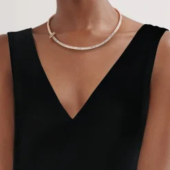 Tiffany & Co. Tiffany T T1 diamond necklace in 18k rose gold. | ^ Necklaces & Pendants|Rose Gold Jewelry