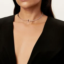 Tiffany & Co. Tiffany T T1 Half Diamond Necklace in Rose Gold | ^ Necklaces & Pendants|Rose Gold Jewelry
