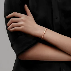 Tiffany & Co. Tiffany T T1 Hinged Bangle in Rose Gold, Narrow | ^ Bracelets|Men's Jewelry