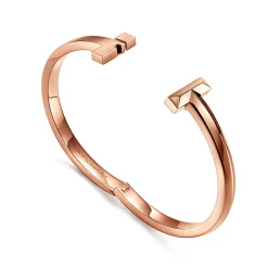Tiffany & Co. Tiffany T T1 Hinged Bangle in Rose Gold, Wide | ^ Bracelets|Men's Jewelry