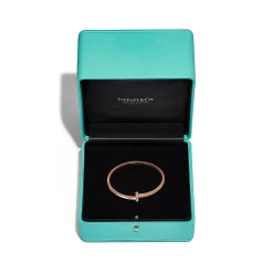 Tiffany & Co. Tiffany T T1 Hinged Bangle in Rose Gold with Diamonds, Narrow | ^ Bracelets|Gifts for Her