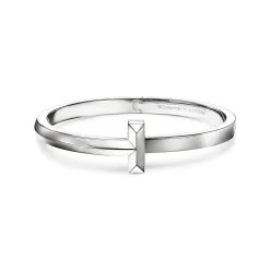 Tiffany & Co. Tiffany T T1 Hinged Bangle in White Gold, Wide | ^ Bracelets|Tiffany T