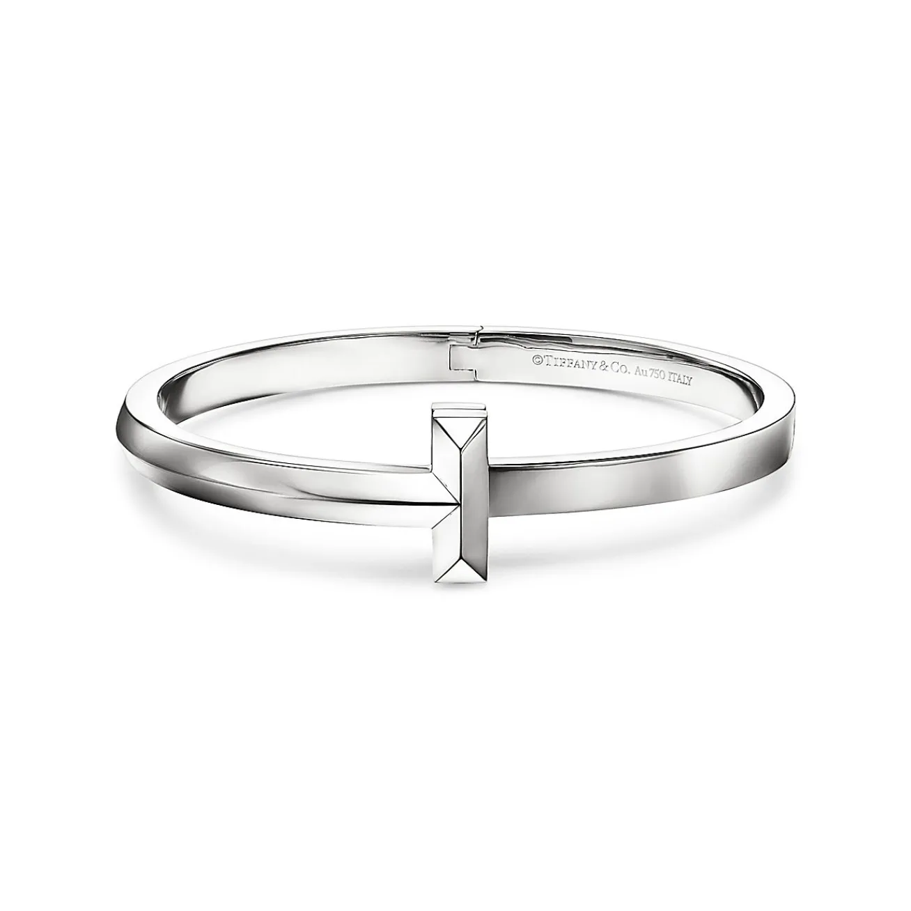Tiffany & Co. Tiffany T T1 Hinged Bangle in White Gold, Wide | ^ Bracelets|Tiffany T