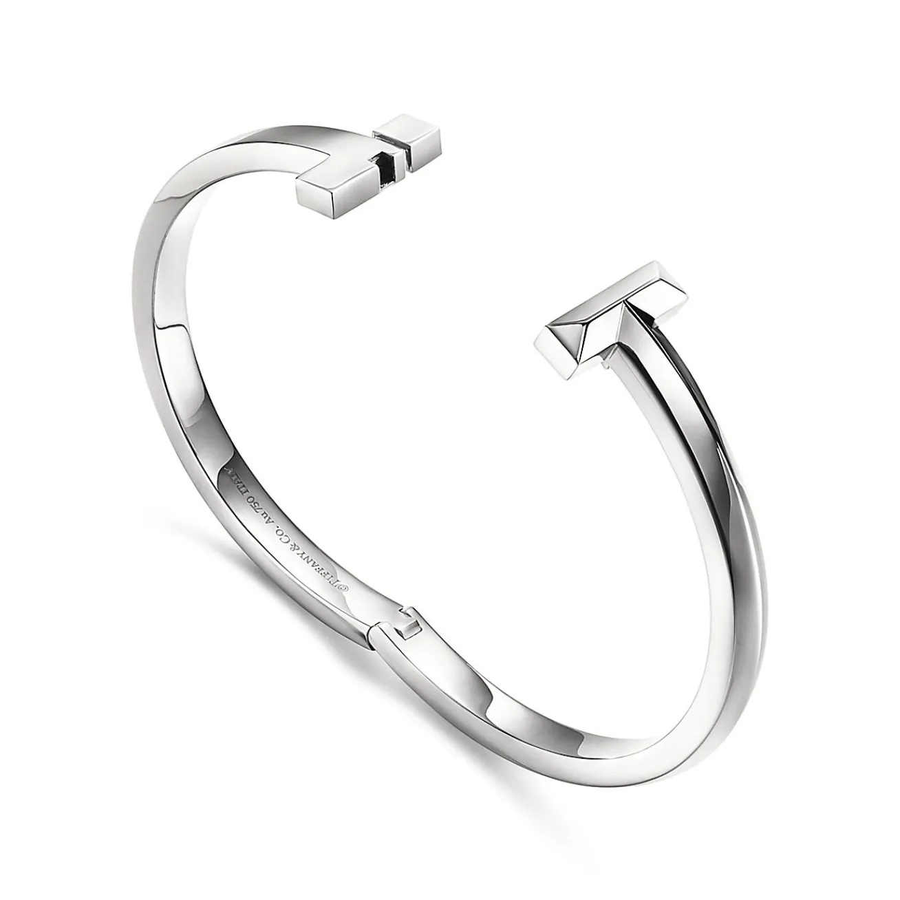 Tiffany & Co. Tiffany T T1 Hinged Bangle in White Gold, Wide | ^ Bracelets|Tiffany T
