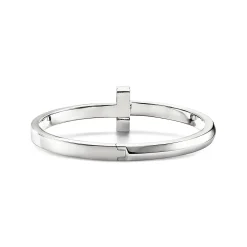 Tiffany & Co. Tiffany T T1 Hinged Bangle in White Gold, Wide | ^ Bracelets|Tiffany T