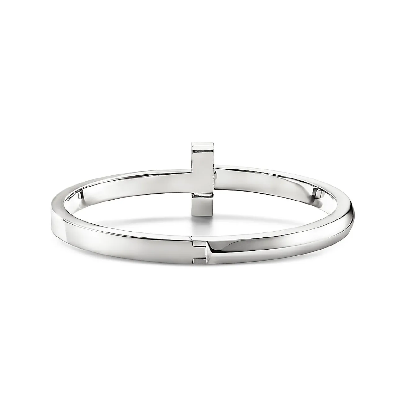 Tiffany & Co. Tiffany T T1 Hinged Bangle in White Gold, Wide | ^ Bracelets|Tiffany T