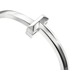 Tiffany & Co. Tiffany T T1 Hinged Bangle in White Gold, Wide | ^ Bracelets|Tiffany T