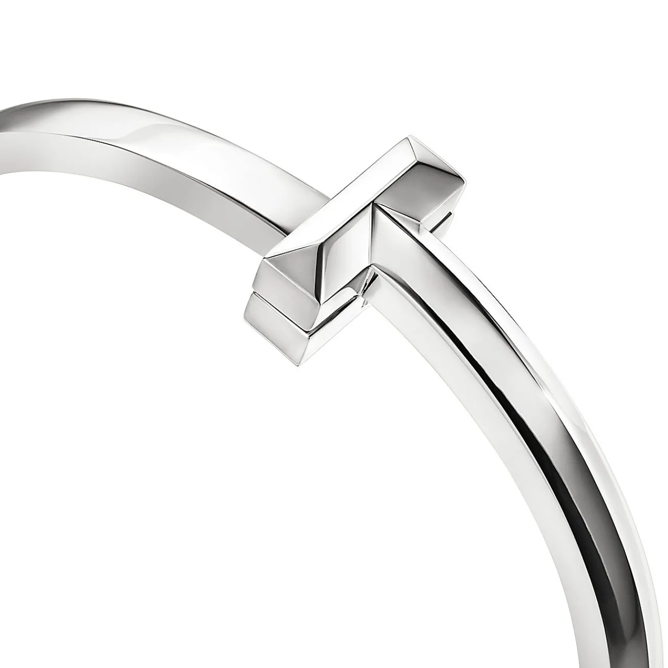 Tiffany & Co. Tiffany T T1 Hinged Bangle in White Gold, Wide | ^ Bracelets|Tiffany T