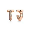 Tiffany & Co. Tiffany T T1 Hoop Earrings in Rose Gold with Diamonds | ^ Earrings|Hoop Earrings