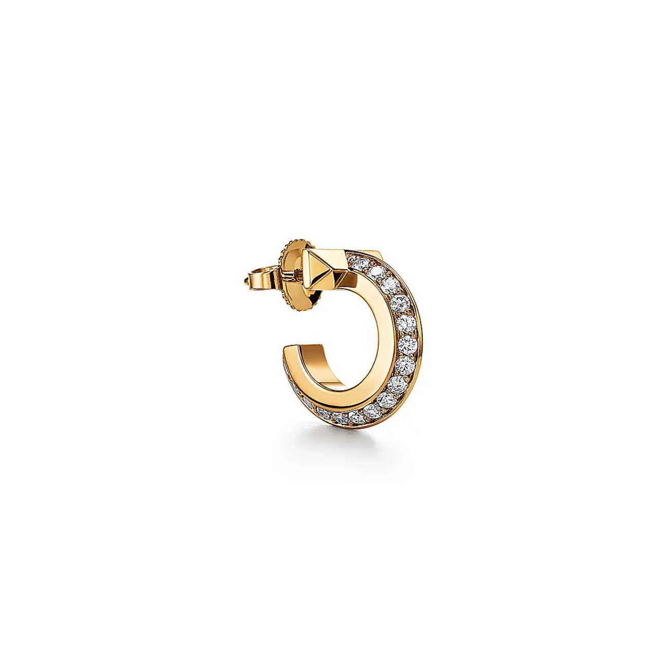 Tiffany & Co. Tiffany T T1 Hoop Earrings in Yellow Gold with Diamonds | ^ Earrings|Gifts for Her