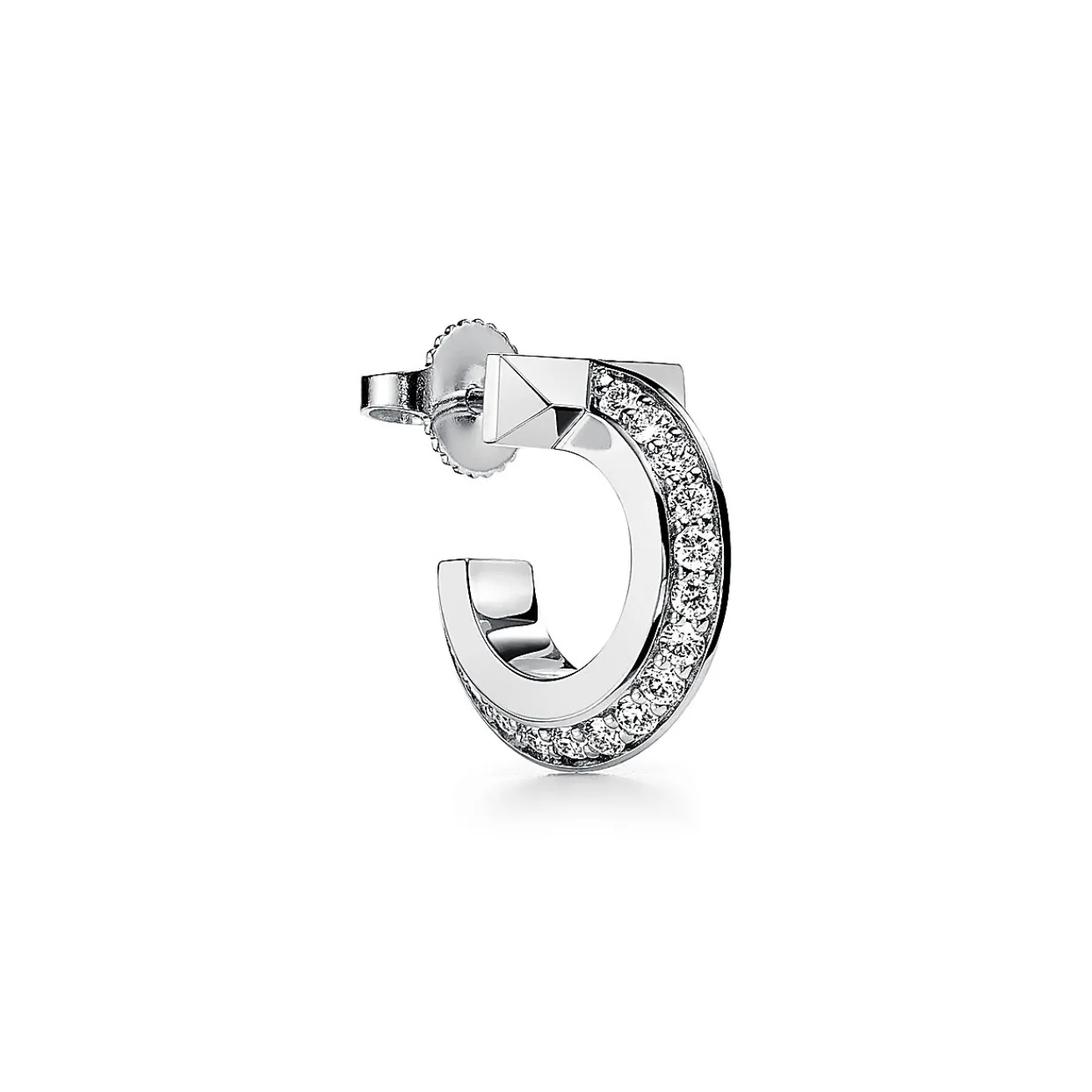 Tiffany & Co. Tiffany T T1 Hoop Earrings in White Gold with Diamonds | ^ Earrings|Gifts for Her