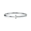 Tiffany & Co. Tiffany T T1 narrow diamond hinged bangle in 18k white gold, medium. | ^ Bracelets|Gifts for Her