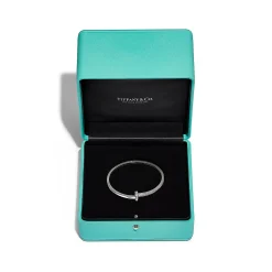 Tiffany & Co. Tiffany T T1 narrow diamond hinged bangle in 18k white gold, medium. | ^ Bracelets|Gifts for Her