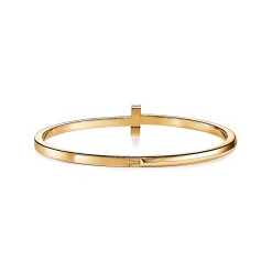 Tiffany & Co. Tiffany T T1 narrow hinged bangle in 18k gold, medium. | ^ Bracelets|Men's Jewelry