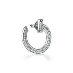 Tiffany & Co. Tiffany T T1 Open Hoop Earrings in White Gold with Diamonds | ^ Earrings|Gifts for Her