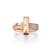 Tiffany & Co. Tiffany T T1 Ring in Rose Gold with Diamonds, 4.5 mm Wide | ^ Rings|Rose Gold Jewelry