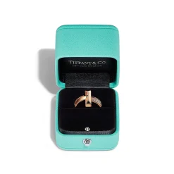 Tiffany & Co. Tiffany T T1 Ring in Rose Gold with Diamonds, 4.5 mm Wide | ^ Rings|Rose Gold Jewelry