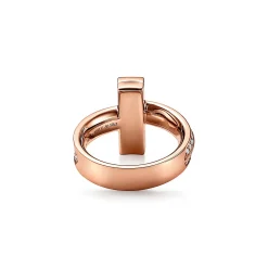 Tiffany & Co. Tiffany T T1 Ring in Rose Gold with Diamonds, 4.5 mm | ^ Rings|Rose Gold Jewelry
