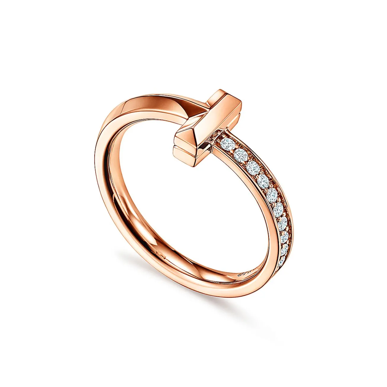 Tiffany & Co. Tiffany T T1 Ring in Rose Gold with Diamonds, 2.5 mm | ^ Rings|Men's Jewelry
