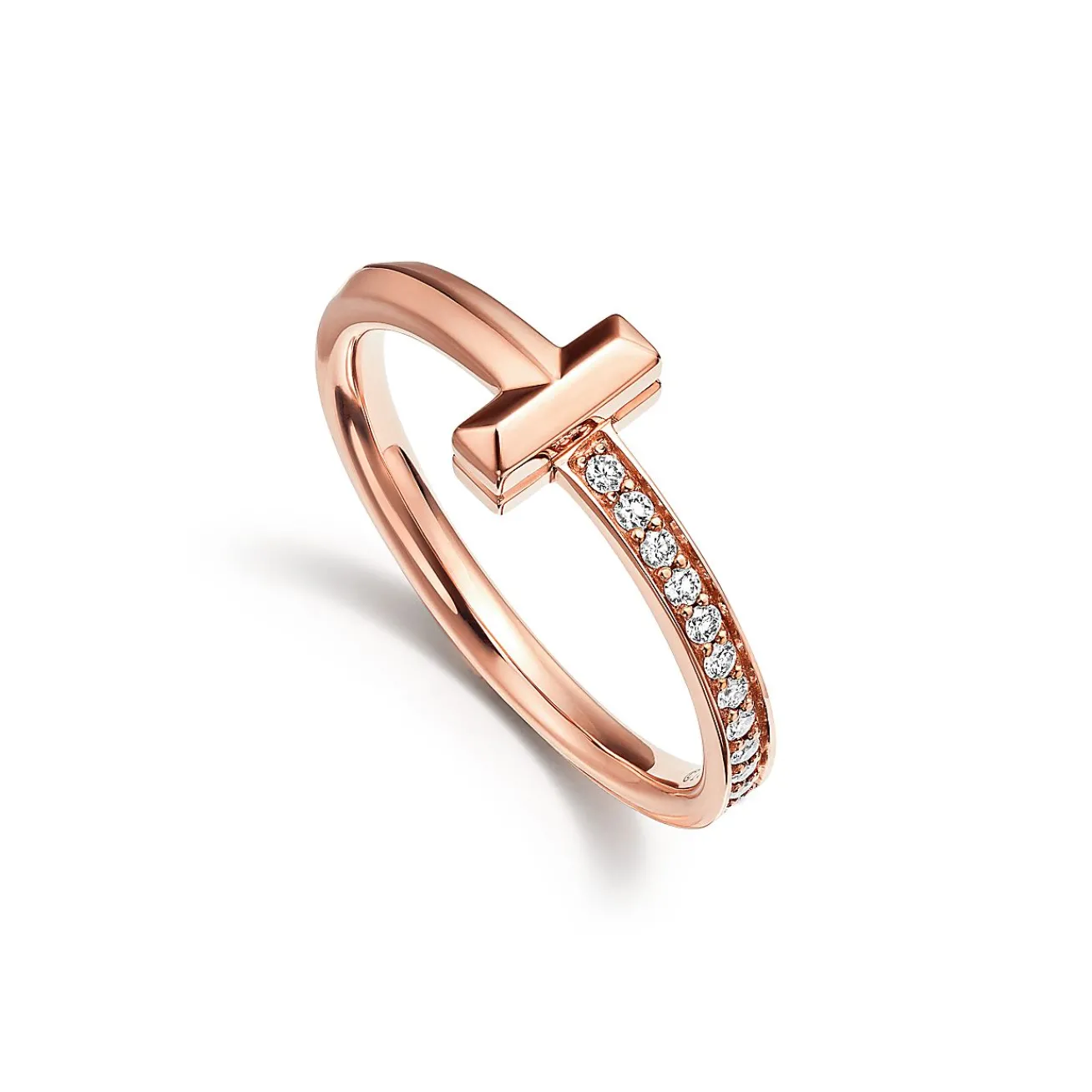 Tiffany & Co. Tiffany T T1 Ring in Rose Gold with Diamonds, 2.5 mm | ^ Rings|Men's Jewelry