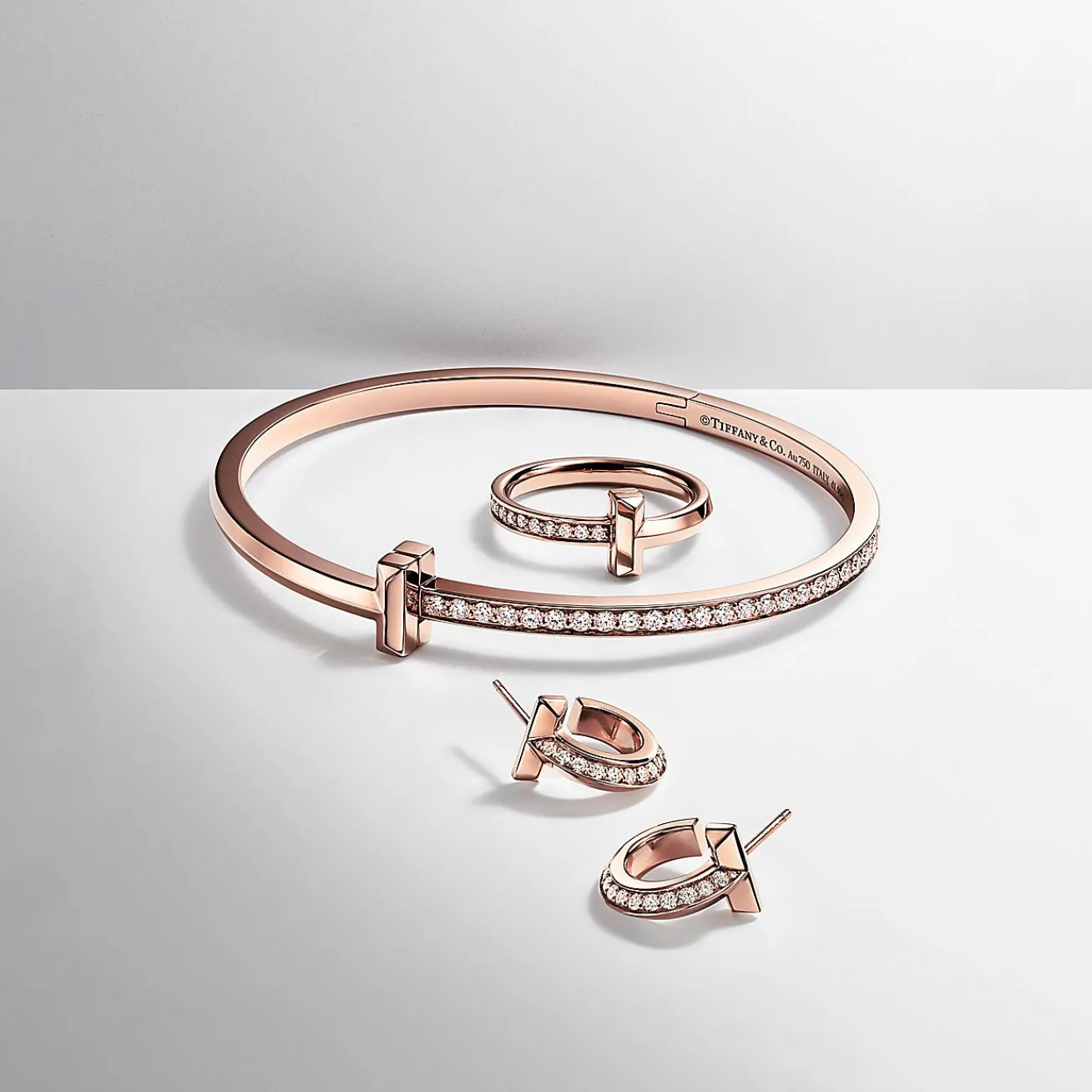 Tiffany & Co. Tiffany T T1 Ring in Rose Gold with Diamonds, 2.5 mm | ^ Rings|Men's Jewelry