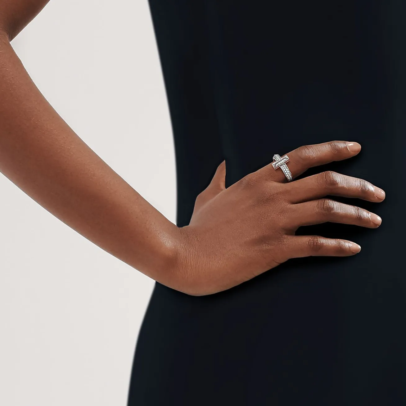 Tiffany & Co. Tiffany T T1 Ring in White Gold with Diamonds, 4.5 mm Wide | ^ Rings|Men's Jewelry