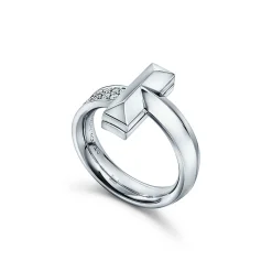 Tiffany & Co. Tiffany T T1 Ring in White Gold with Diamonds, 4.5 mm Wide | ^ Rings|Diamond Jewelry