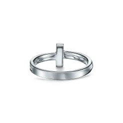 Tiffany & Co. Tiffany T T1 Ring in White Gold with Diamonds, 2.5 mm Wide | ^ Rings|Men's Jewelry