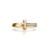 Tiffany & Co. Tiffany T T1 Ring in Yellow Gold with Diamonds, 2.5 mm Wide | ^ Rings|Men's Jewelry