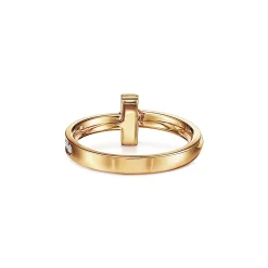Tiffany & Co. Tiffany T T1 Ring in Yellow Gold with Diamonds, 2.5 mm Wide | ^ Rings|Men's Jewelry