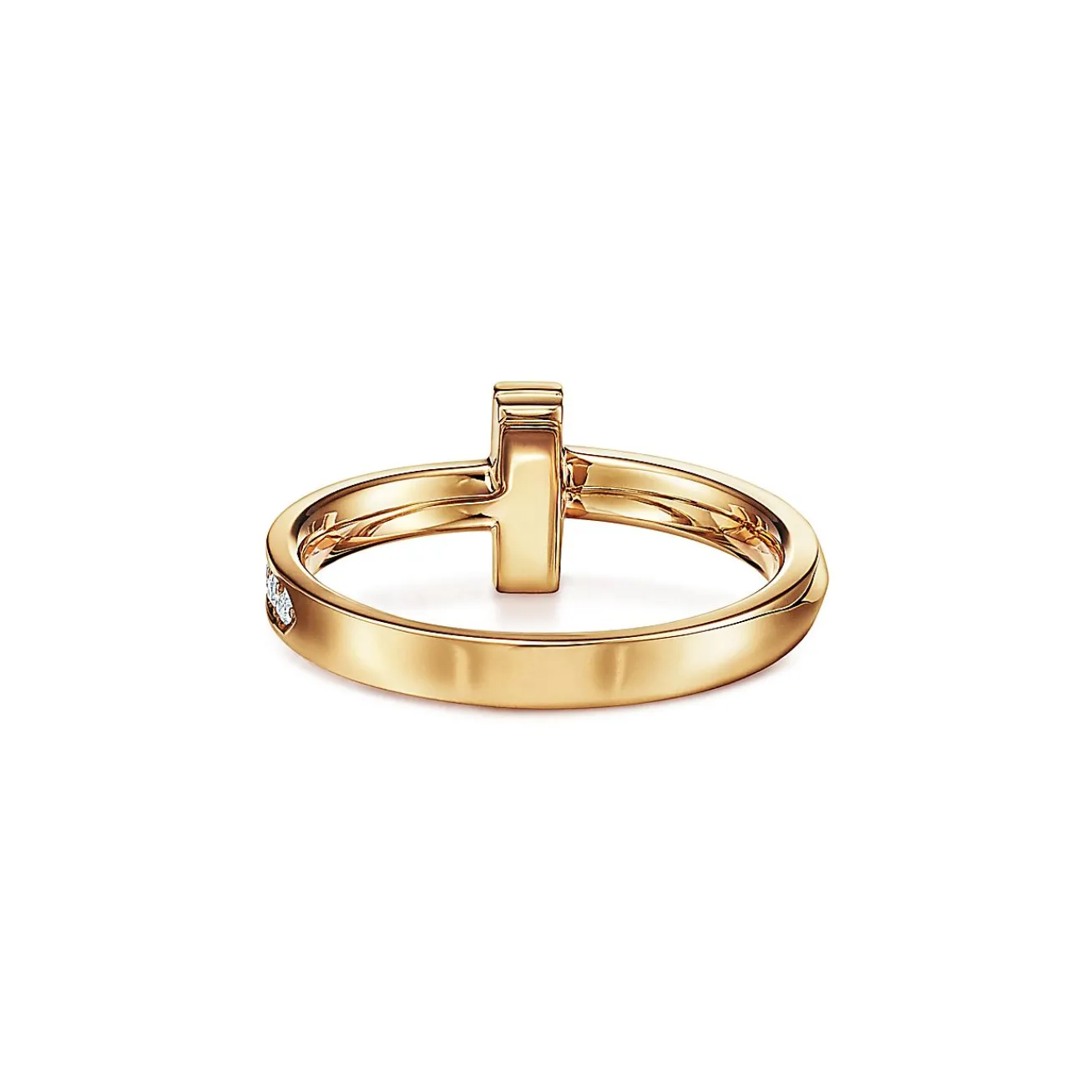 Tiffany & Co. Tiffany T T1 Ring in Yellow Gold with Diamonds, 2.5 mm Wide | ^ Rings|Men's Jewelry