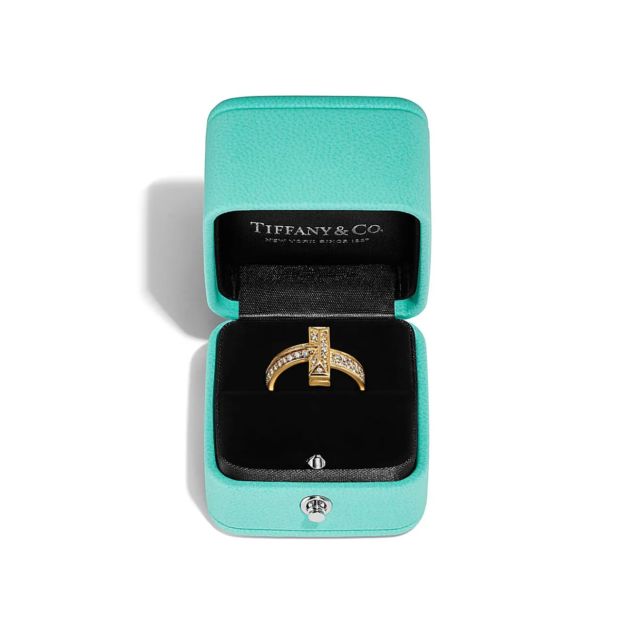 Tiffany & Co. Tiffany T T1 Ring in Yellow Gold with Diamonds, 4.5 mm Wide | ^ Rings|Gold Jewelry