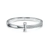 Tiffany & Co. Tiffany T T1 wide diamond hinged bangle in 18k white gold, medium. | ^ Bracelets|Men's Jewelry