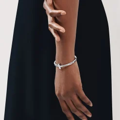 Tiffany & Co. Tiffany T T1 wide diamond hinged bangle in 18k white gold, medium. | ^ Bracelets|Men's Jewelry