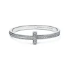 Tiffany & Co. Tiffany T T1 wide diamond hinged bangle in 18k white gold, medium. | ^ Bracelets|Men's Jewelry