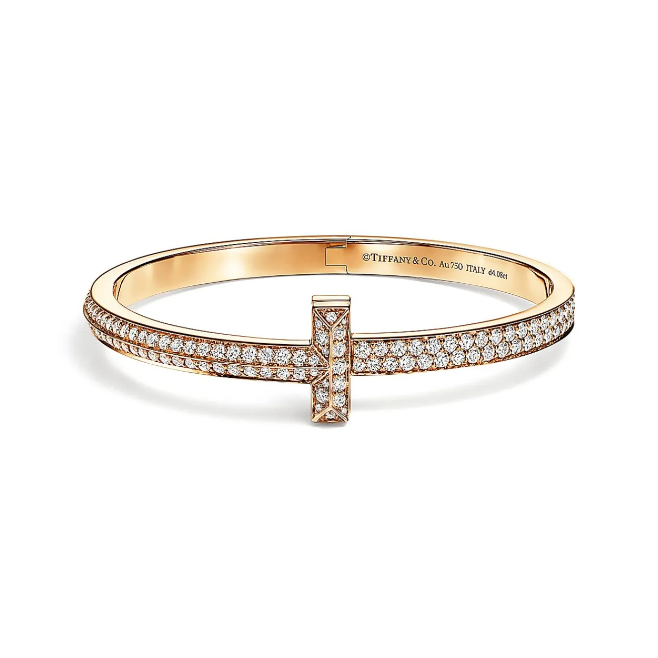 Tiffany & Co. Tiffany T T1 wide diamond hinged bangle in 18k gold, medium. | ^ Bracelets|Men's Jewelry